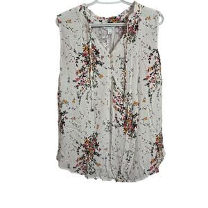 NWT Stitchfix Market & Spruce Ava Tie Neck Sleeveless Blouse 2X Floral